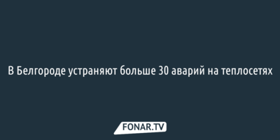 В Белгороде  устраняют больше 30 аварий на теплосетях 