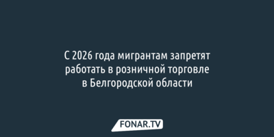 С 2026 года мигрантам запретят работать в розничной торговле в Белгородской области