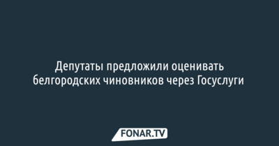 Депутаты предложили оценивать белгородских чиновников через Госуслуги 