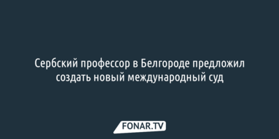 Сербский профессор в Белгороде предложил создать новый международный суд