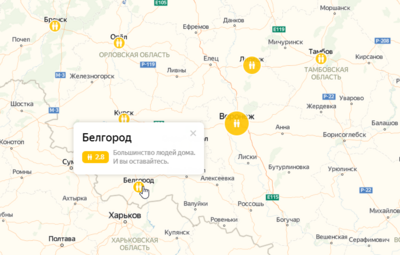 Уровень самоизоляции в Белгороде оказался ниже, чем в других городах Черноземья