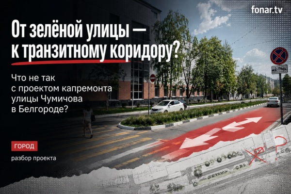 «Сделать город удобнее» или «превратить тихую улицу в магистраль»? Почему не все белгородцы поддерживают планы на капремонт улицы Чумичова