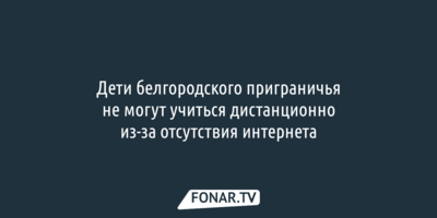 Дети белгородского приграничья не могут учиться дистанционно из-за отсутствия интернета 