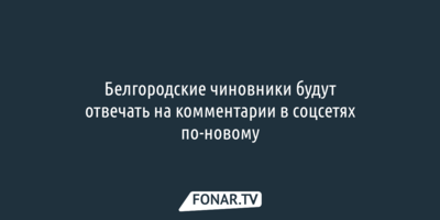Белгородские чиновники будут отвечать на комментарии в соцсетях по-новому