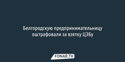 Белгородскую предпринимательницу оштрафовали за взятку ЦЭБу