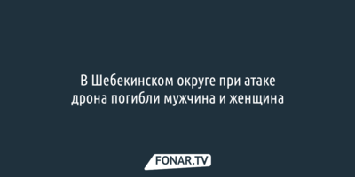 В Шебекинском округе при атаке дрона погибли мужчина и женщина