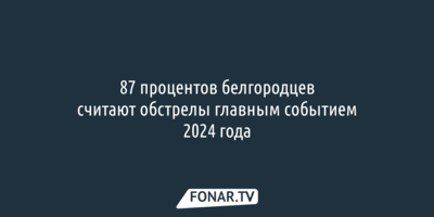 87 процентов белгородцев считают обстрелы главным событием 2024 года