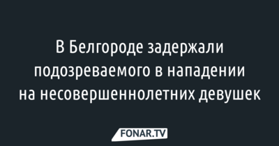 В Белгороде задержали подозреваемого в нападении на девушек
