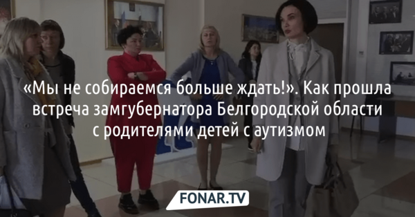 «Мы не собираемся больше ждать!». Как прошла встреча замгубернатора Белгородской области с родителями детей с аутизмом