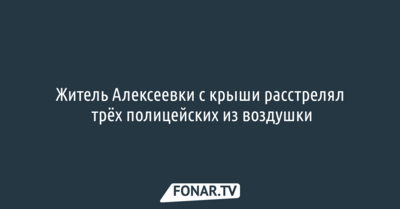 Житель Алексеевки с крыши расстрелял трёх полицейских из воздушки