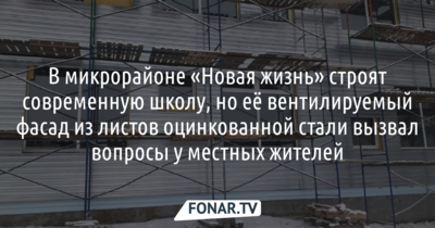 В Белгороде новую школу в микрорайоне «Новая жизнь» обшивают оцинкованным железом. А так можно? [обновлено]