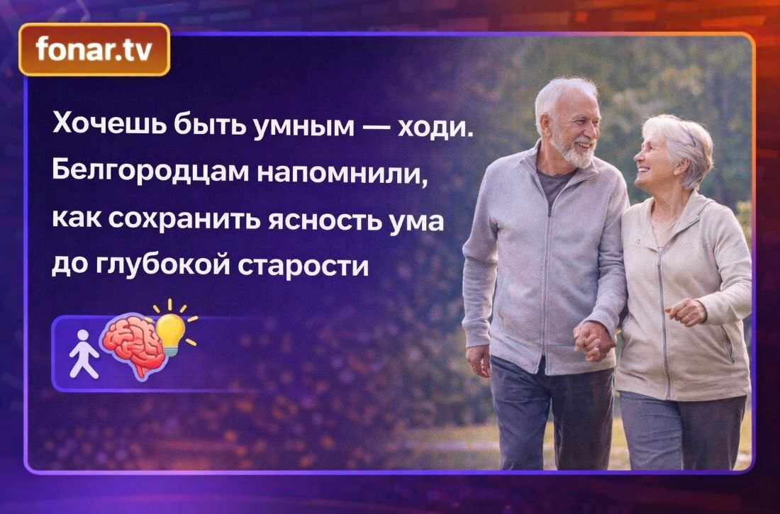 Хочешь быть умным — иди. Белгородцам напомнили, как сохранить ясность ума до глубокой старости