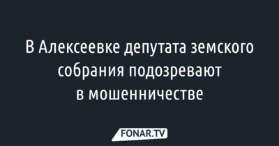 В Алексеевке на депутата земского собрания завели уголовное дело за мошенничество 