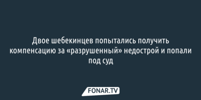 Двое шебекинцев попытались получить компенсацию за «разрушенный» недострой и попали под суд