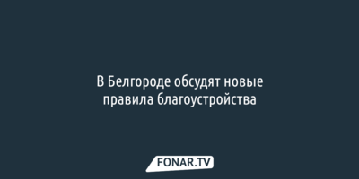 В Белгороде обсудят новые правила благоустройства