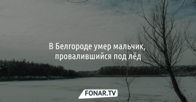 В Белгороде умер мальчик, провалившийся под лёд