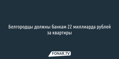Белгородцы должны банкам 22 миллиарда рублей за квартиры