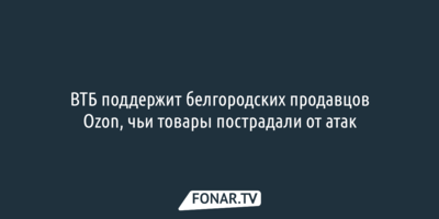 ВТБ поддержит белгородских продавцов Ozon, чьи товары пострадали от атак