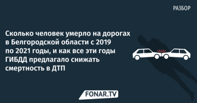 Сколько человек умерло на белгородских дорогах с 2019 по 2021 годы, и как ГИБДД предлагает снижать смертность в ДТП 