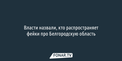 Власти назвали, кто распространяет фейки про Белгородскую область