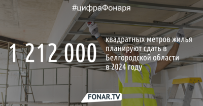 В 2024 году в Белгородской области планируют построить 1,212 миллиона квадратных метров жилья