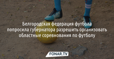 Белгородская федерация футбола попросила губернатора разрешить организовать областные соревнования по футболу [обновлено]
