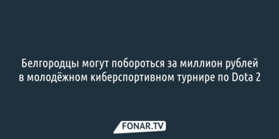 Белгородцы могут побороться за миллион рублей в турнире по Dota 2