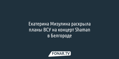 Екатерина Мизулина раскрыла планы ВСУ на концерт Shaman в Белгороде