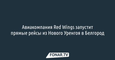  Авиакомпания Red Wings запустит прямые рейсы из Нового Уренгоя в Белгород