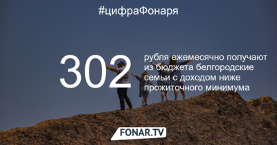 Белгородским семьям с доходом ниже прожиточного минимума выплачивают по 302 рубля ежемесячно