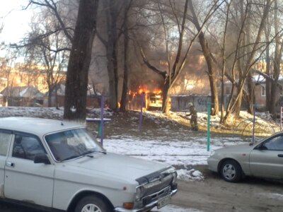 В Белгороде загорелся автобус