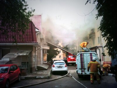 В Белгороде потушили пожар в офисном здании на проспекте Славы