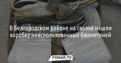 В Белгородском районе на свалке нашли коробку бюллетеней