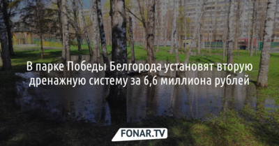 В парке Победы Белгорода установят вторую дренажную систему за 6,6 миллиона рублей