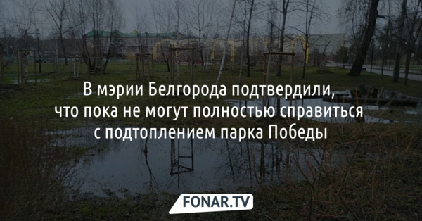 В Белгороде пока не могут справиться с подтоплением парка Победы