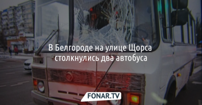 В Белгороде на улице Щорса столкнулись два автобуса