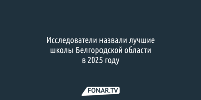 Стали известны лучшие школы Белгородской области в 2025 году