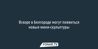 Вскоре в Белгороде могут появиться новые мини-скульптуры