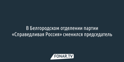 В белгородском отделении партии «Справедливая Россия-За правду» сменился председатель