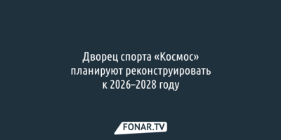 Дворец спорта «Космос» планируют реконструировать к 2028 году