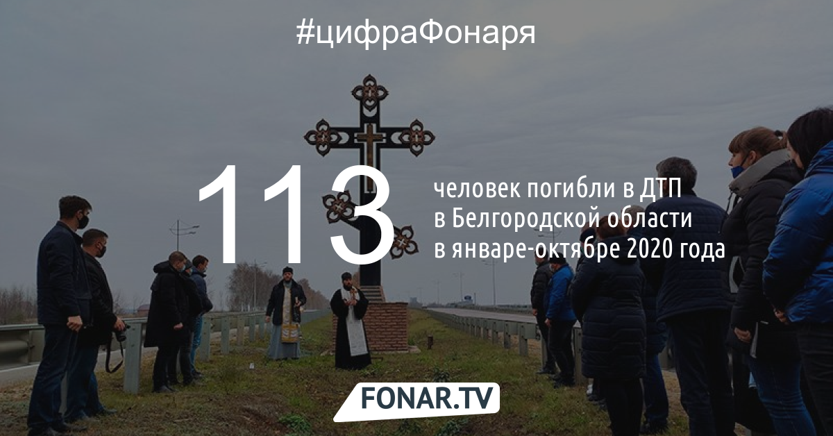 В Белгородской области за десять месяцев в ДТП погибли 113 человек