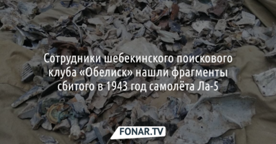 Сотрудники шебекинского поискового клуба «Обелиск» нашли фрагменты сбитого в 1943 год самолёта Ла-5