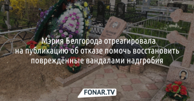В Белгороде повреждённые надгробия будут восстанавливать после завершения следствия