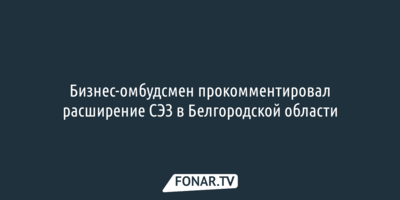 Бизнес-омбудсмен прокомментировал расширение СЭЗ в Белгородской области