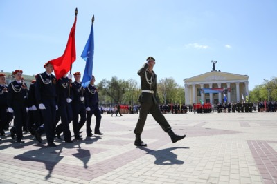Парад ВПК, юнармейцев и кадетов в Белгороде к 72-й годовщине Победы