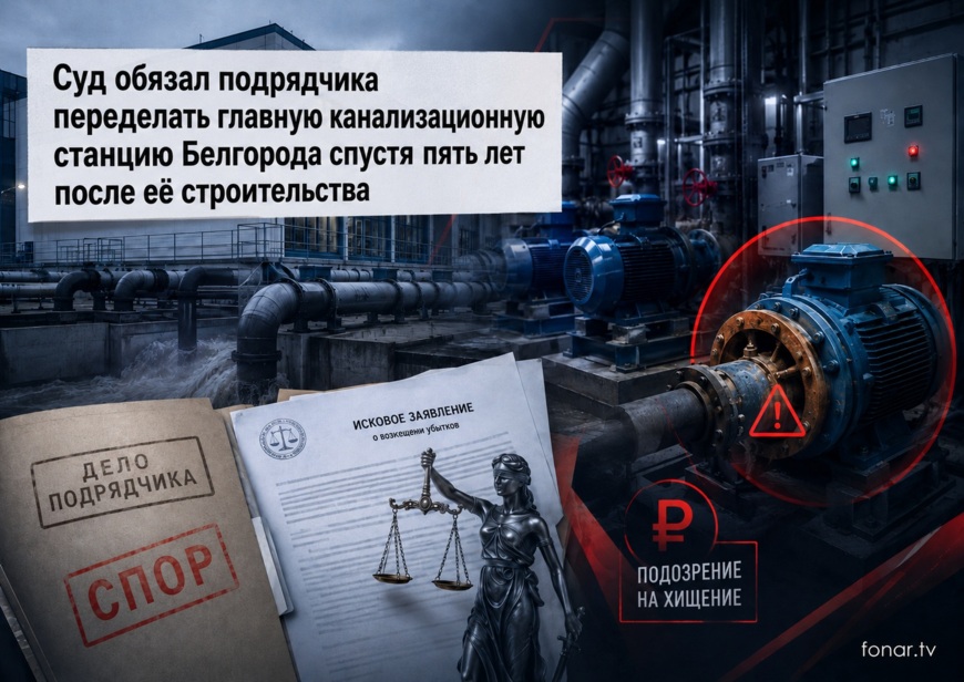 Суд обязал подрядчика переделать главную канализационную станцию Белгорода спустя пять лет после её строительства