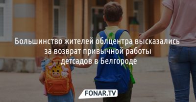 Большинство жителей высказались за возврат привычной работы детсадов в Белгороде