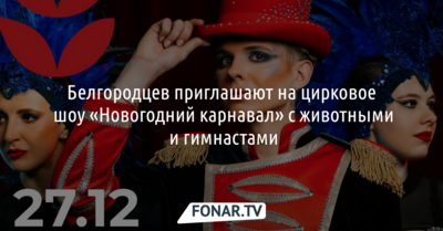 Первый белгородский цирк покажет новогоднее представление в Центре народного творчества