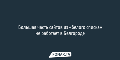 Большая часть сайтов из «белого списка» не работает в Белгороде 