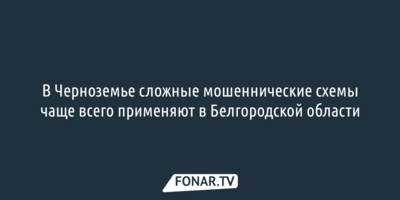В Черноземье сложные мошеннические схемы чаще всего применяют в Белгородской области